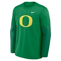 T-shirt Nike vert à manches longues Oregon Ducks 2025 Sideline Coach Therma-FIT pour homme