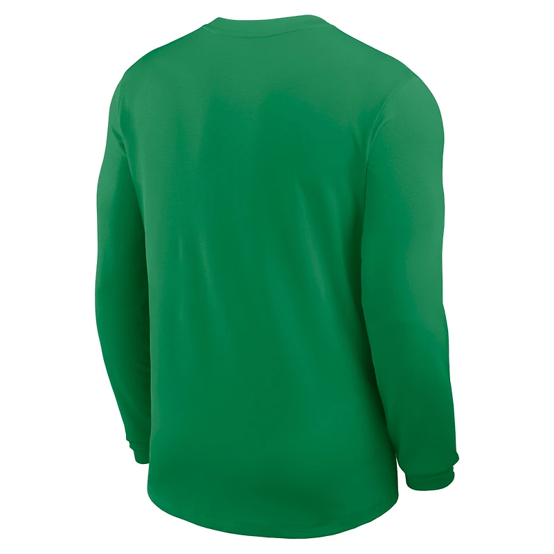 Maillot Nike vert à manches longues Oregon Ducks 2025 Sideline Coach UV Dri-FIT pour homme