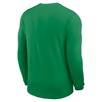 Maillot Nike vert à manches longues Oregon Ducks 2025 Sideline Coach UV Dri-FIT pour homme