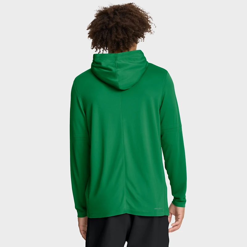 T-shirt à capuche et manches longues Nike Oregon Ducks 2025 Sideline Dri-FIT pour homme, vert