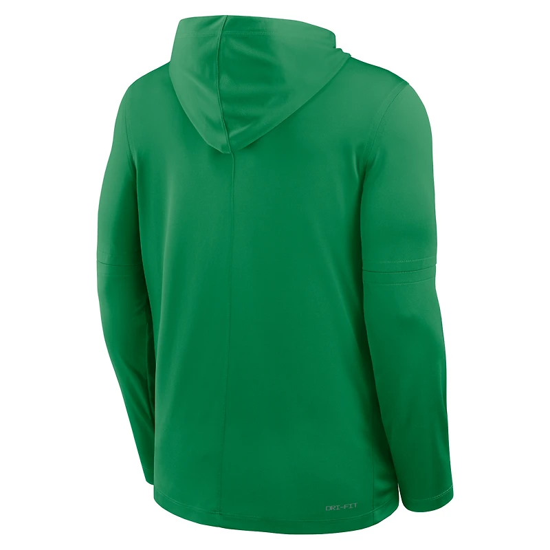 T-shirt à capuche et manches longues Nike Oregon Ducks 2025 Sideline Dri-FIT pour homme, vert