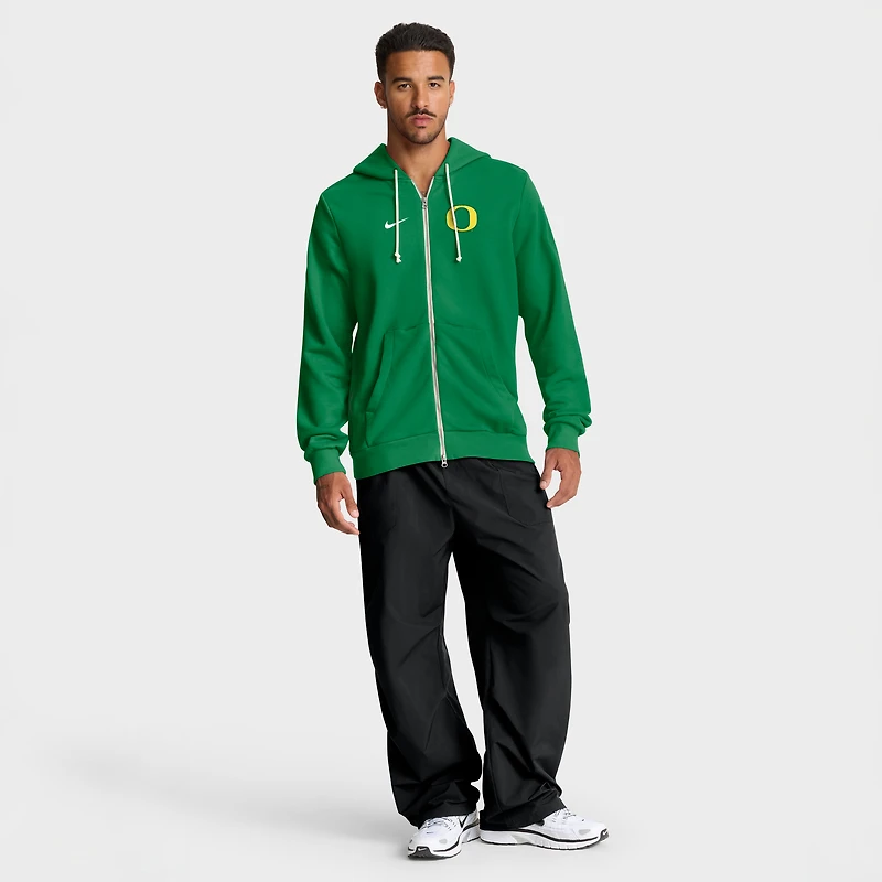 Sweat à capuche Nike vert Oregon Ducks 2025 Sideline Standard Issue Dri-FIT pour homme avec fermeture éclair intégrale