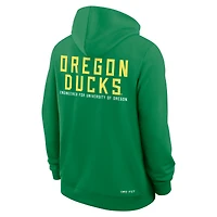 Sweat à capuche Nike vert Oregon Ducks 2025 Sideline Standard Issue Dri-FIT pour homme avec fermeture éclair intégrale