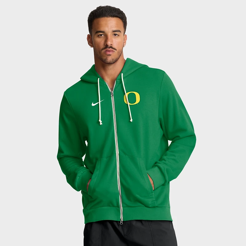 Sweat à capuche Nike vert Oregon Ducks 2025 Sideline Standard Issue Dri-FIT pour homme avec fermeture éclair intégrale