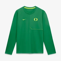 T-shirt à manches longues Nike Green Oregon Ducks 2026 Sideline Coaches UV Dri-FIT pour homme