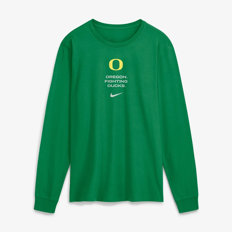 Men's Nike Green Oregon Ducks 2026 Sideline Dri-FIT Long Sleeve T-Shirt