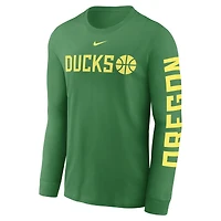 Men's Nike Oregon Ducks Basketball Icon Two-Hit Long Sleeve T-Shirt