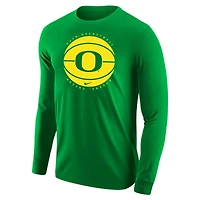 T-shirt de basket-ball à manches longues Nike pour hommes, vert, Oregon Ducks