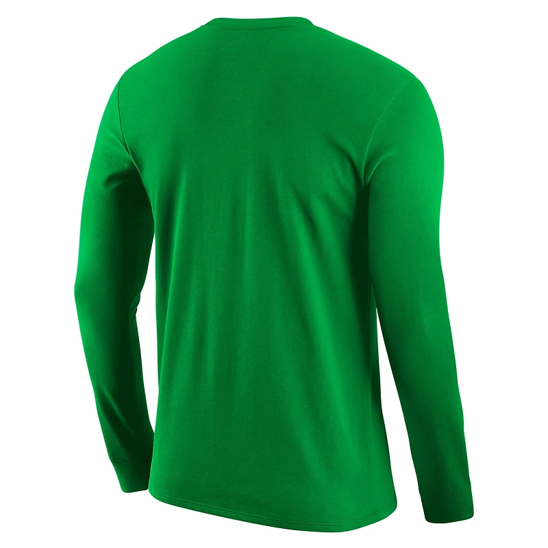 T-shirt de basket-ball à manches longues Nike pour hommes, vert, Oregon Ducks