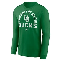 Men's Nike Green Oregon Ducks Legacy Arched Logo Long Sleeve T-Shirt