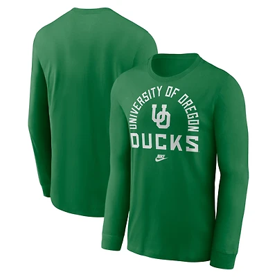 T-shirt à manches longues Nike vert Oregon Ducks Legacy Arched Logo pour homme