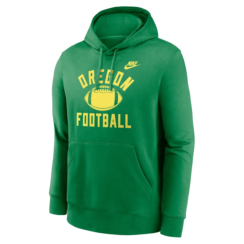 Men's Nike Heather Gray Oregon Ducks Legacy Football Icon Club Fleece Pullover Hoodie