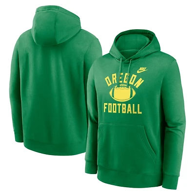 Men's Nike Heather Gray Oregon Ducks Legacy Football Icon Club Fleece Pullover Hoodie