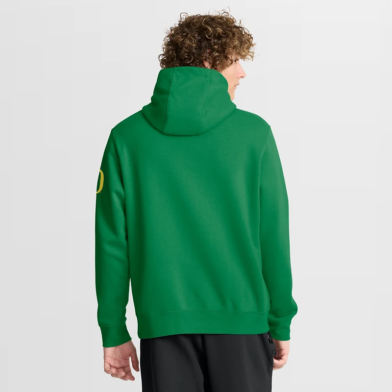 Men's Nike Green Oregon Ducks Nickname Club Fleece Pullover Hoodie