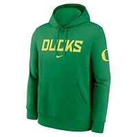 Men's Nike Green Oregon Ducks Nickname Club Fleece Pullover Hoodie