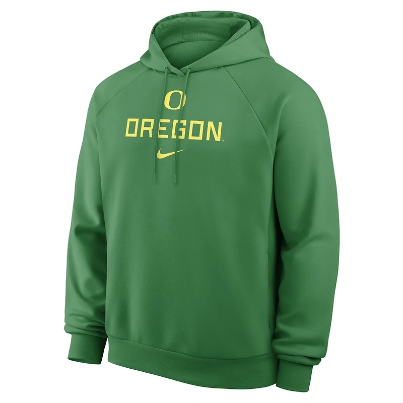 Sweat à capuche raglan Nike vert Oregon Ducks Premium Performance Dri-FIT pour homme