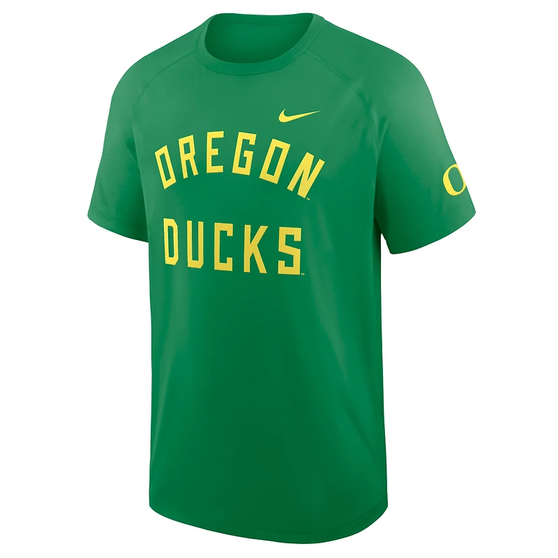 T-shirt Nike vert Oregon Ducks Performance Ready Raglan Dri-FIT pour homme