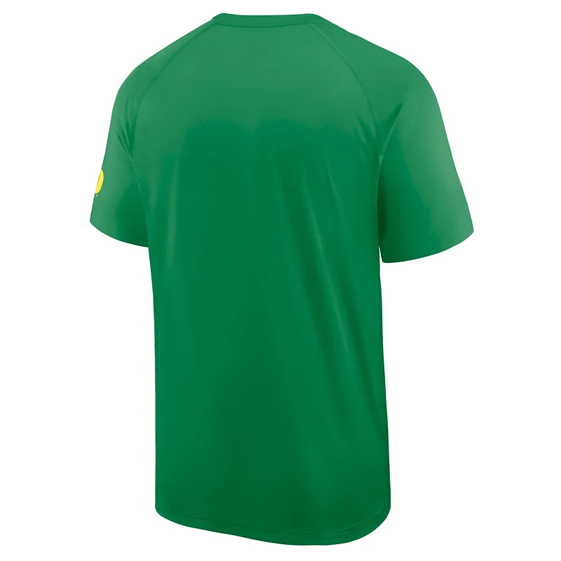 Men's Nike Green Oregon Ducks Premium Performance Ready Raglan Dri-FIT T-Shirt