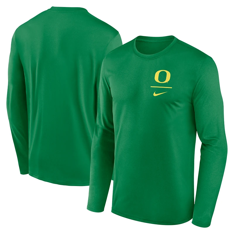 T-shirt à manches longues Nike Green Oregon Ducks Primary Stack Legend pour homme