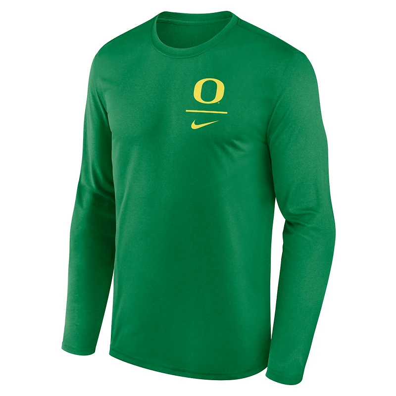 T-shirt à manches longues Nike Green Oregon Ducks Primary Stack Legend pour homme