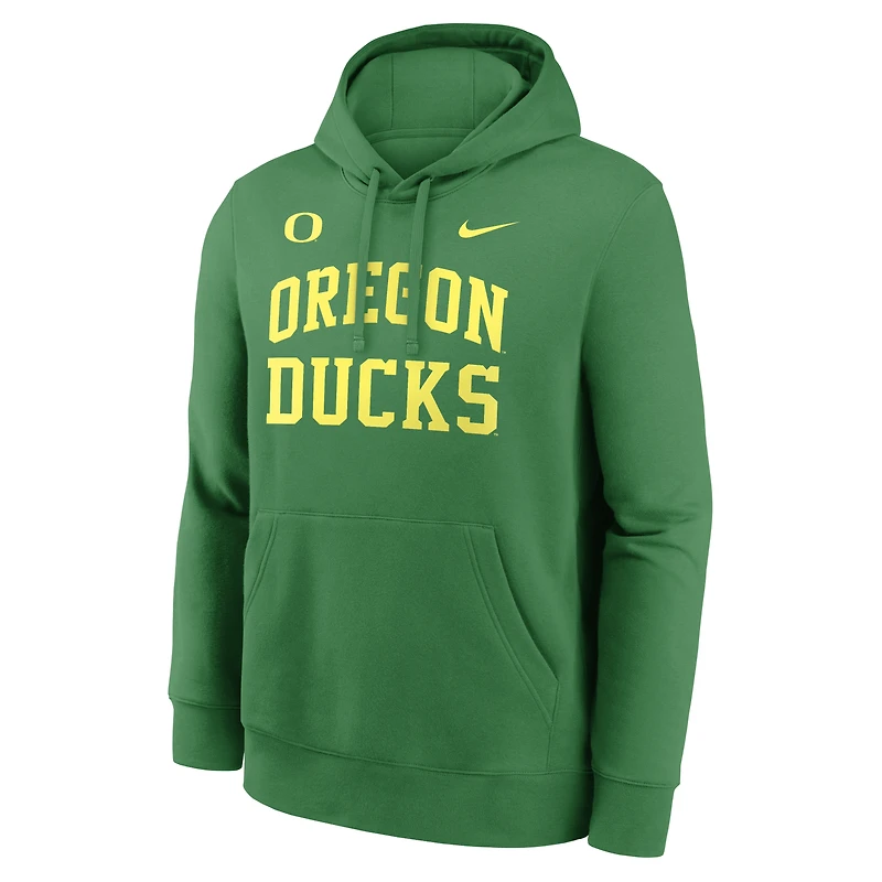 Men's Nike Green Oregon Ducks Primetime Arched Club Fleece Pullover Hoodie