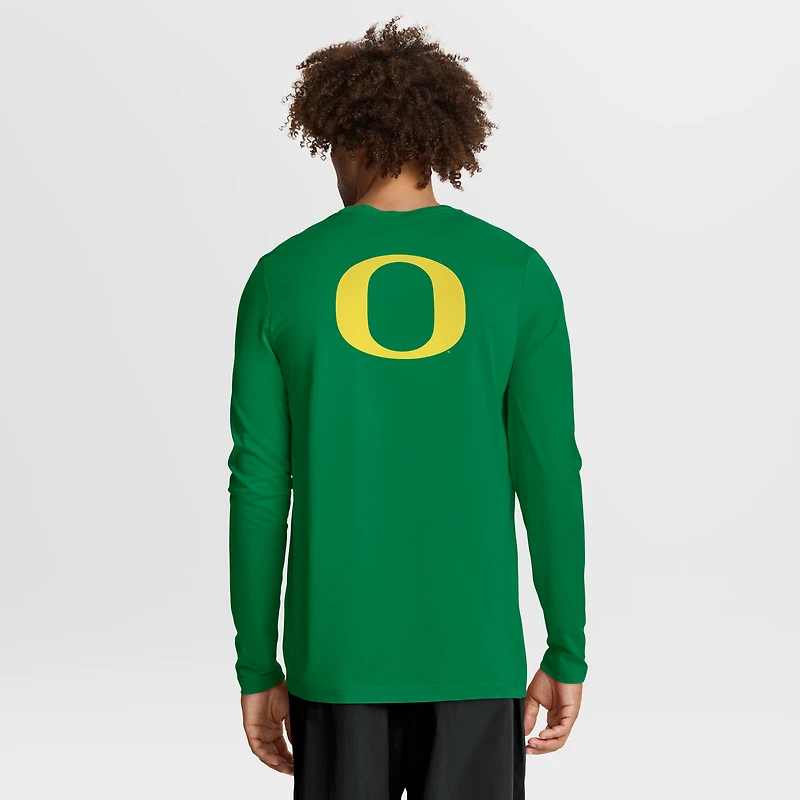 T-shirt à manches longues Nike Primetime Campus Legend Dri-FIT pour homme, vert, Oregon Ducks