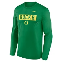 Men's Nike Green Oregon Ducks Primetime Campus 2-Hit Legend Dri-FIT Long Sleeve T-Shirt
