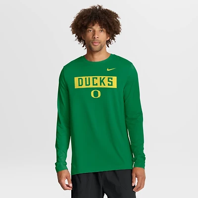 T-shirt à manches longues Nike Primetime Campus Legend Dri-FIT pour homme, vert, Oregon Ducks