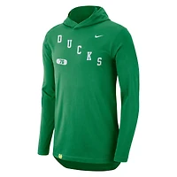 Men's Nike Green Oregon Ducks Team Performance Long Sleeve Hoodie T-Shirt