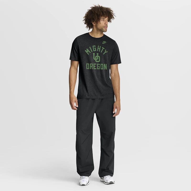 T-shirt Nike Heather Black Oregon Ducks Legacy Mantra Tri-Blend pour homme
