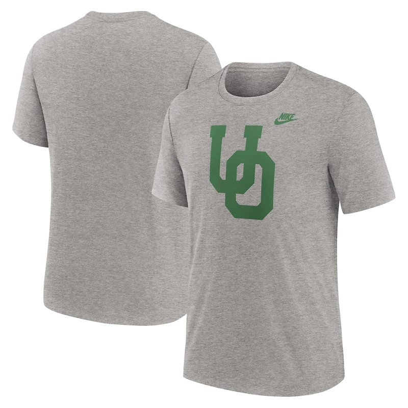T-shirt Nike Heather Grey Oregon Ducks Blitz Legacy Primary Tri-Blend pour homme