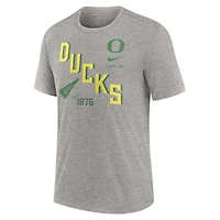 Men's Nike Heather Gray Oregon Ducks Blitz Roll Call Tri-Blend T-Shirt