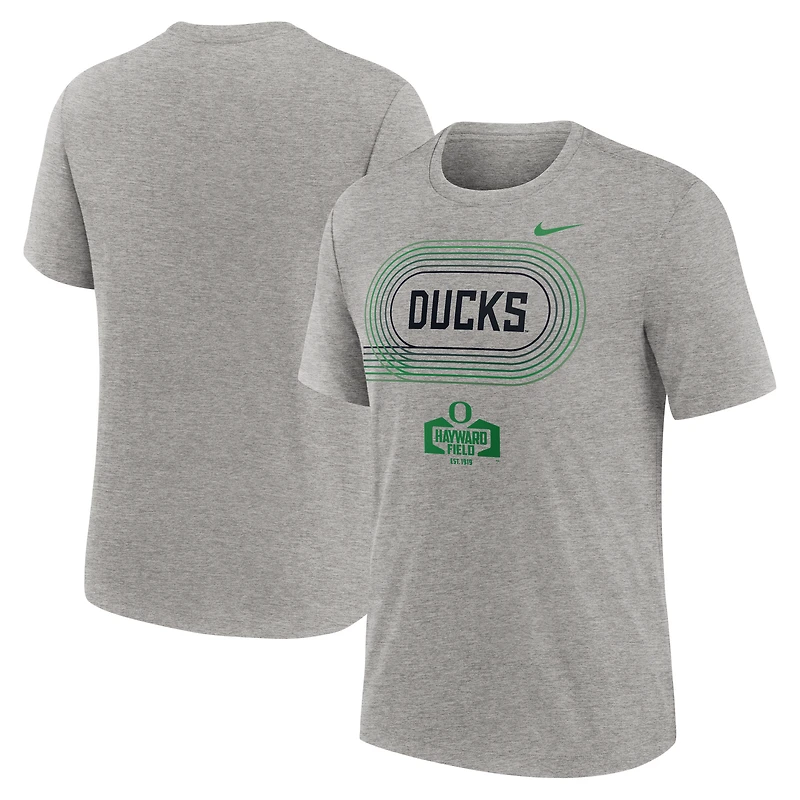Men's Nike Heather Gray Oregon Ducks Campus Local Tri-Blend T-Shirt
