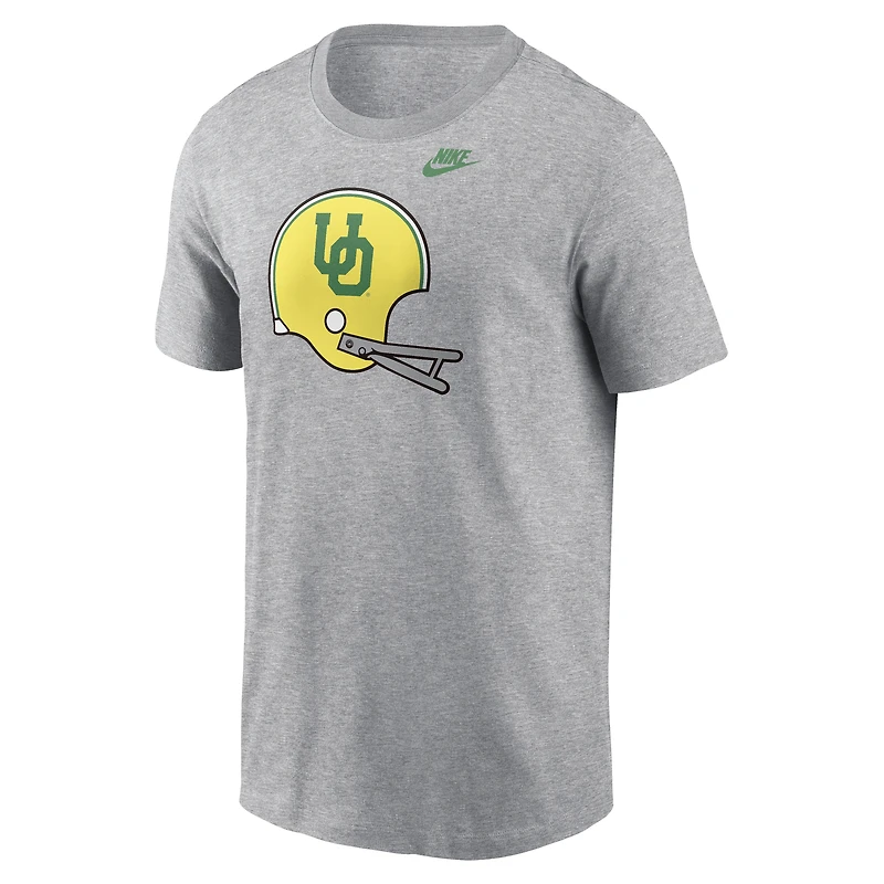 Men's Nike Heather Gray Oregon Ducks Legacy Helmet T-Shirt
