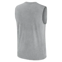 Men's Nike Heather Gray Oregon Ducks Primetime Legend Arch Dri-FIT Muscle Tank Top