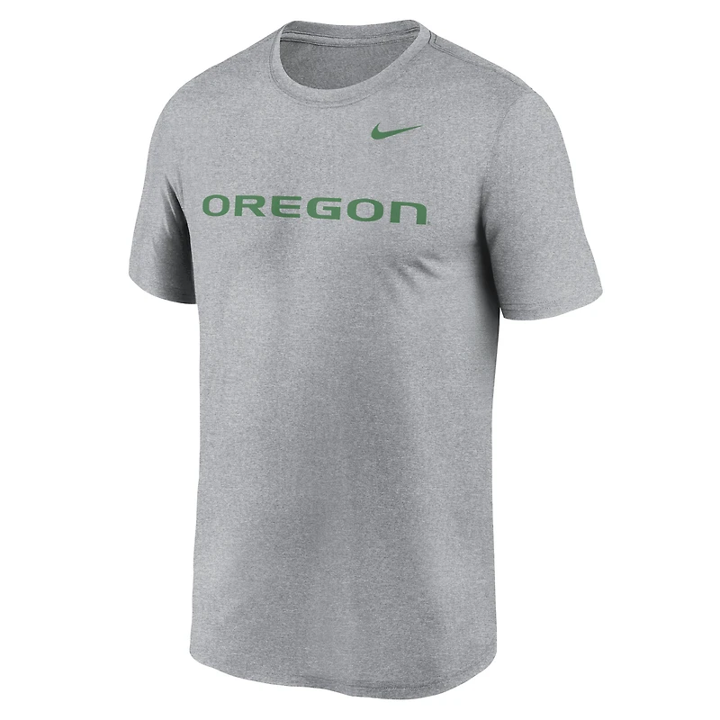 T-shirt Nike pour hommes, gris chiné, Oregon Ducks, Primetime Legend Wordmark