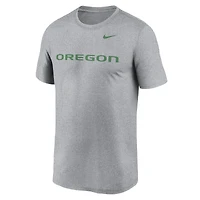 T-shirt Nike pour hommes, gris chiné, Oregon Ducks, Primetime Legend Wordmark