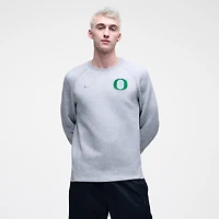 Men's Nike Heather Gray Oregon Ducks Tech Fleece Raglan Sweatshirt