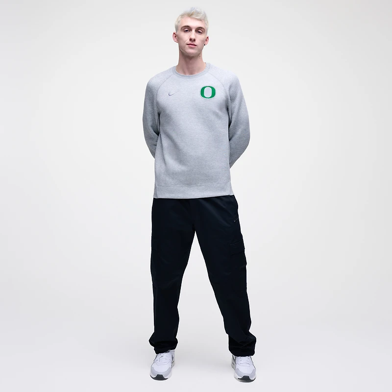 Men's Nike Heather Gray Oregon Ducks Tech Fleece Raglan Sweatshirt