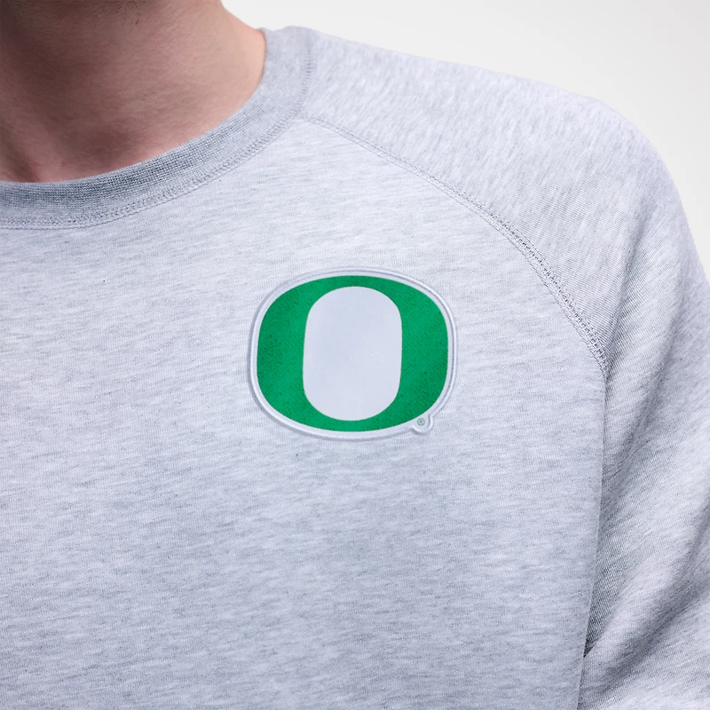 Men's Nike Heather Gray Oregon Ducks Tech Fleece Raglan Sweatshirt