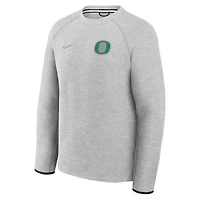 Men's Nike Heather Gray Oregon Ducks Tech Fleece Raglan Sweatshirt