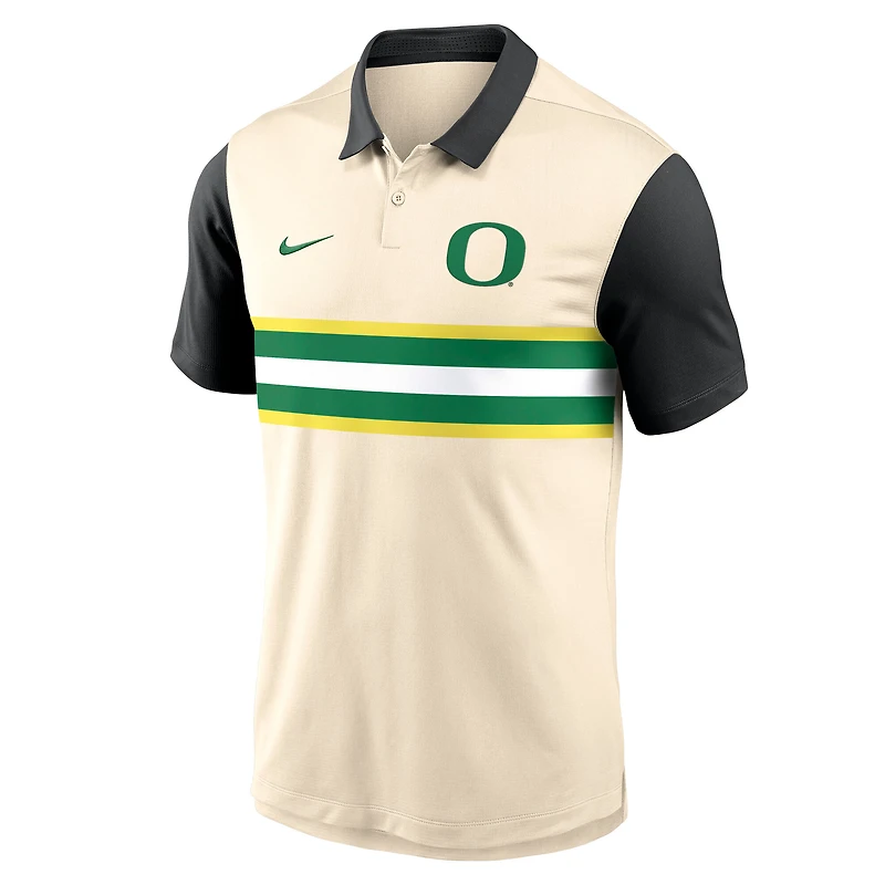 Men's Nike Natural/Black Oregon Ducks Vapor Primary Logo Dri-FIT Polo