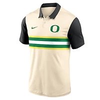 Men's Nike Natural/Black Oregon Ducks Vapor Primary Logo Dri-FIT Polo