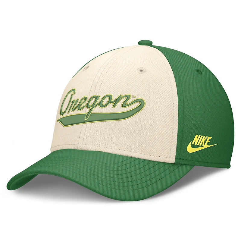 Men's Nike Natural/Green Oregon Ducks Legacy Swooshflex Dri-FIT Hat
