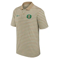 Men's Nike Tan Oregon Ducks Athletic Prep Striped Dri-FIT Polo