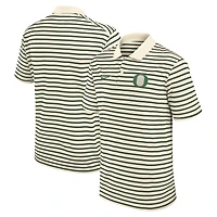 Men's Nike Tan Oregon Ducks Primary Logo Striped Dri-FIT Polo
