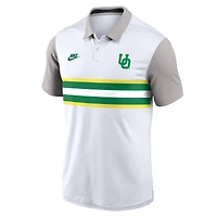 Polo Nike blanc/gris pour homme Oregon Ducks Athletic Prep Legacy Logo Vapor Dri-FIT