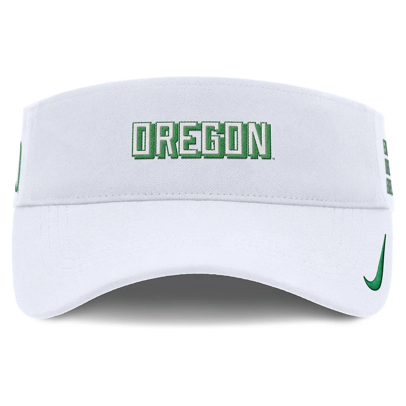 Visière ajustable Nike blanche Oregon Ducks 2025 On-Field Performance Ace pour homme