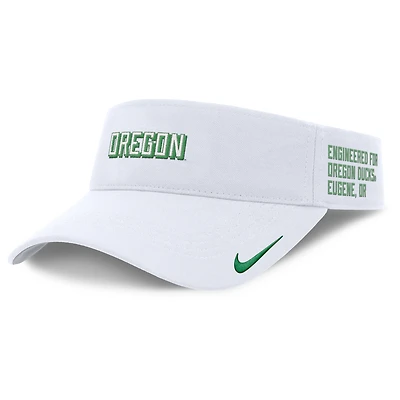 Visière ajustable Nike blanche Oregon Ducks 2025 On-Field Performance Ace pour homme
