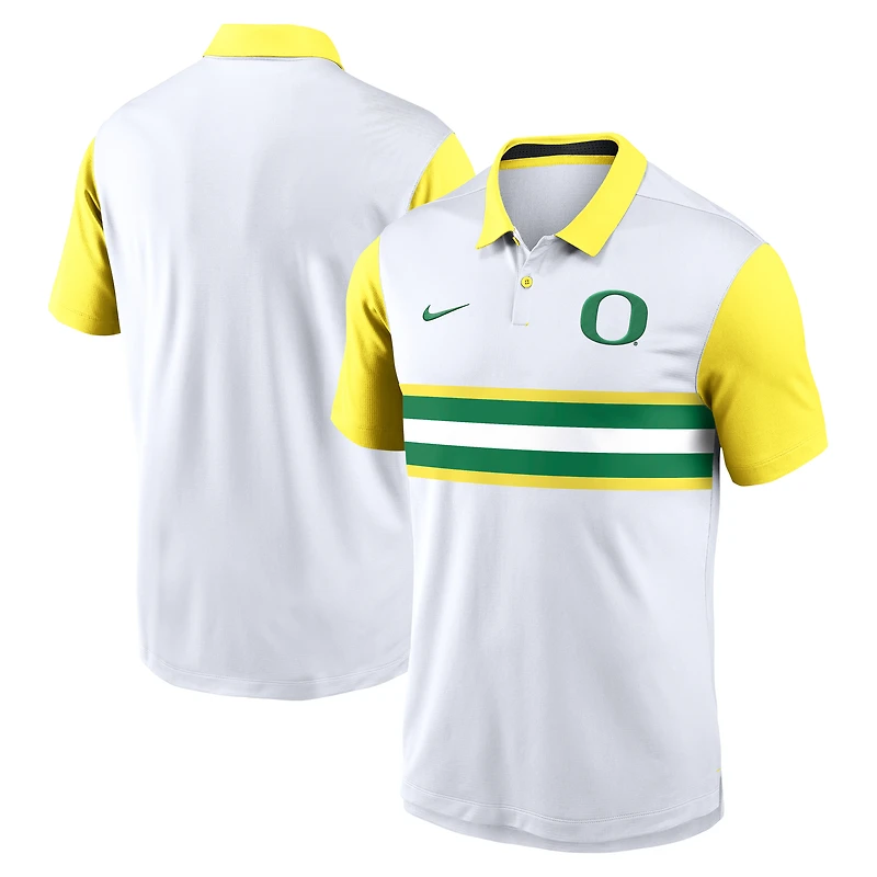 Men's Nike White Oregon Ducks Campus Pattern Vapor Dri-FIT Polo